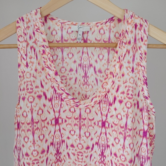 Joie Silk Tank Top Alena Ikat Print Size XS Sleeveless Blouse - Picture 7 of 16